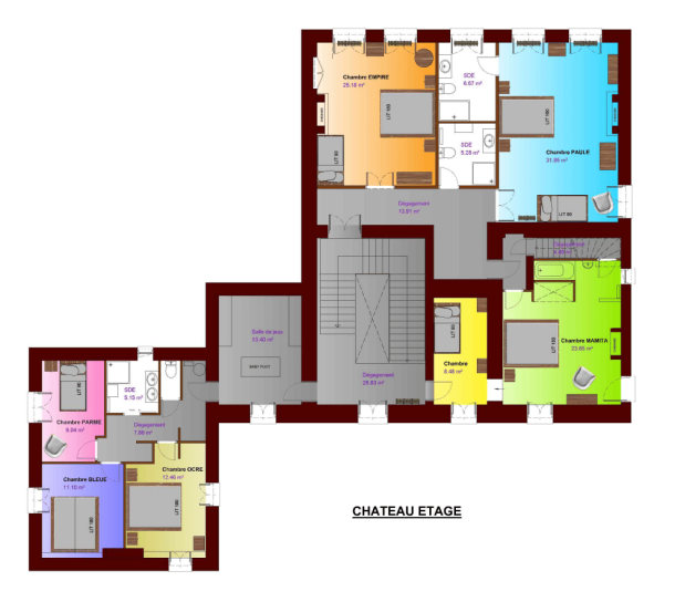 Plan Etage - La maison de Mailhol - Château de Mailhol