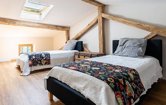 Château mailhol - gite - chambre - lits jumeaux